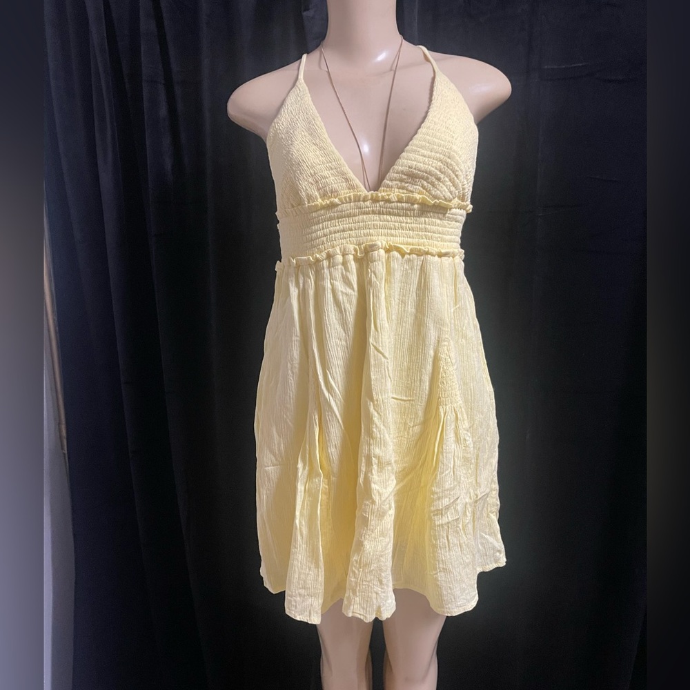 Yellow Halter Mini Dress